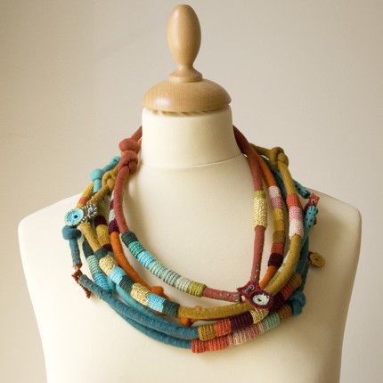 Kjoo's textile necklaces are beautiful pieces of wearable art that look ...