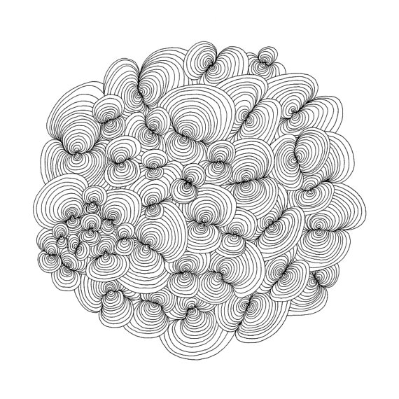 Virginia Kraljevic's pen and ink drawing of repetitive objects | Pokate